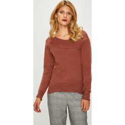 Vila - Sweter. Pomarańczowe swetry damskie Vila, s, bez wzorów, z elastanu, z krótkim rękawem, krótkie, bez kaptura. W wyprzedaży za 49,90 zł.