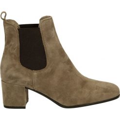 Botki - 357001FY P AN. Brązowe botki damskie na zamek Venezia, ze skóry. Za 249,00 zł.