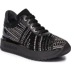 Sneakersy BALDININI - 048240PCANV000000FXX Nero. Czarne półbuty damskie Baldinini, z aplikacjami, ze skóry, bez obcasa, na płaskiej podeszwie, bez zapięcia. W wyprzedaży za 919,00 zł.