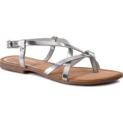 Sandały GIOSEPPO - Dinia 49156 Silver. Szare klapki damskie marki Gioseppo, bez wzorów, ze skóry, bez obcasa, na obcasie. Za 149,00 zł.