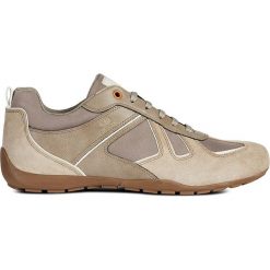 Skórzane sneakersy w kolorze beżowym. Brązowe trampki męskie Geox Adult, na sznurówki. W wyprzedaży za 204,95 zł.