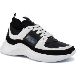 Sneakersy CALVIN KLEIN - Ultra Low Top Lace Up Neop B4E4936 Black/White. Czarne półbuty damskie Calvin Klein, bez wzorów, z zamszu, bez kołnierzyka. Za 729,00 zł.