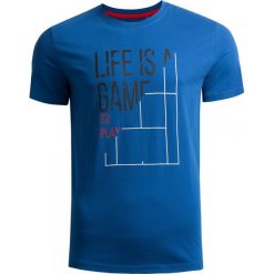 T-shirt męski TSM604 - kobalt - Outhorn. Niebieskie koszulki męskie Outhorn, m, bez wzorów, bez kołnierzyka, bez rękawów. W wyprzedaży za 29,99 zł.
