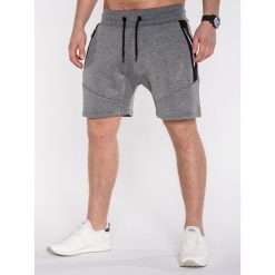 KRÓTKIE SPODENKI MĘSKIE DRESOWE P514 - GRAFITOWE. Szare spodenki dresowe męskie marki Ombre Clothing, s, krótkie. Za 39,20 zł.