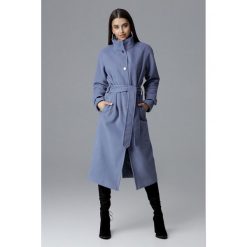 Długi płaszcz reglan m624. Niebieskie płaszcze damskie Global, s, w paski. Za 299,00 zł.