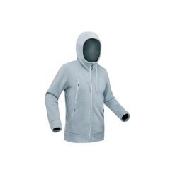 Kurtka polarowa turystyczna SH100 ultra-warm męska. Szare kurtki sportowe męskie QUECHUA, na zimę, s, bez wzorów, z elastanu, długie, bez kaptura. W wyprzedaży za 79,99 zł.