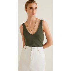 Mango - Top Tishop3. Żółte topy damskie marki Mango, s, z elastanu. W wyprzedaży za 19,90 zł.