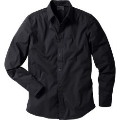 Koszula ze stretchem Slim Fit bonprix czarny. Czarne koszule męskie bonprix, xl, bez wzorów, z tkaniny, bez kołnierzyka, bez rękawów. Za 74,99 zł.