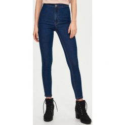 Jeansy skinny high waist - Granatowy. Niebieskie jeansy damskie skinny marki Sinsay, z podwyższonym stanem. W wyprzedaży za 59,99 zł.