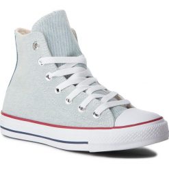 Trampki CONVERSE - Ctas Hi 161491C Light Blue/White/Brown. Niebieskie półbuty damskie marki Converse, bez wzorów, z gumy, bez zapięcia. W wyprzedaży za 229,00 zł.