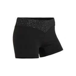 Spodenki do gimnastyki 500. Czarne szorty damskie DOMYOS, s, bez wzorów, z elastanu. Za 39,99 zł.