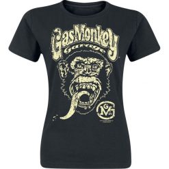 Gas Monkey Garage Big Brand Logo Koszulka damska czarny. Czarne bluzki damskie Gas Monkey Garage, l, z nadrukiem, z okrągłym kołnierzem, bez rękawów. Za 54,90 zł.