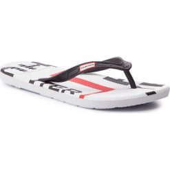 Japonki HUNTER - Women's Original Exploded Logo Flip Flop WFD1058EXL Black. Czarne klapki damskie Hunter, bez wzorów, z tworzywa sztucznego, bez obcasa. W wyprzedaży za 129,00 zł.