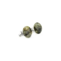 Spinki do mankietów Labradoryt. Szare spinki do mankietów męskie marki Brazi druse jewelry, z labradorytem. Za 170,00 zł.