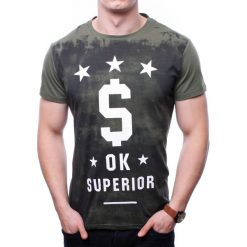 Koszulka męska t-shirt zielony Recea. Zielone koszulki męskie Recea, xl, z nadrukiem, z bawełny, klasyczne, bez kołnierzyka. Za 43,16 zł.