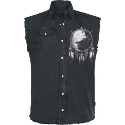 Koszule męskie: Spiral Wolf Chi Koszula bez rękawów – Workershirt czarny