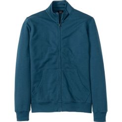 Bluza rozpinana ze stójką bonprix niebieskozielony. Niebieskie bluzy męskie bonprix, s, bez wzorów, z dzianiny, ze stójką, bez rękawów, bez kaptura. Za 74,99 zł.