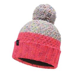 Czapka w kolorze różowo-szarym. Szare czapki damskie Buff, z materiału. W wyprzedaży za 79,95 zł.