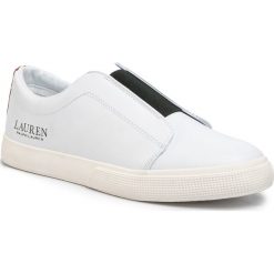Tenisówki LAUREN RALPH LAUREN - Judith 802783279002 Wh/Dtn/Rcg. Białe półbuty damskie Lauren Ralph Lauren, bez wzorów, ze skóry, bez zapięcia. W wyprzedaży za 309,00 zł.