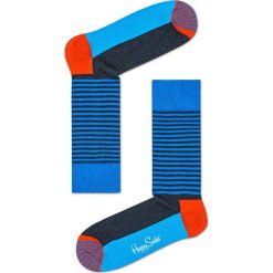 Happy Socks - Skarpety Half Sripe. Szare skarpetki męskie marki Happy Socks, z bawełny. W wyprzedaży za 27,90 zł.