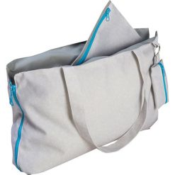 Shopper bag damskie: Torba wielofunkcyjna w kolorze jasnoszaro-białym – 50 x 30 cm