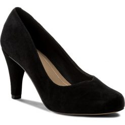 Półbuty CLARKS - Dalia Rose 261322644 Black Suede. Czarne półbuty damskie Clarks, bez wzorów, z zamszu, bez obcasa, na obcasie, bez zapięcia. W wyprzedaży za 199,00 zł.