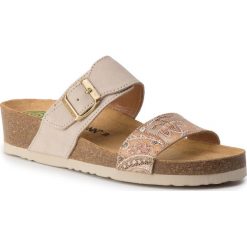 Klapki DR. BRINKMANN - 701277 Beige 8. Brązowe klapki damskie marki Dr. Brinkmann, bez wzorów, ze skóry, bez obcasa, na obcasie. Za 189,00 zł.