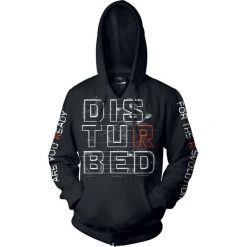 Disturbed Red R Bluza z kapturem czarny. Czarne bluzy męskie marki Disturbed, l, z nadrukiem, z kapturem, bez rękawów, z kapturem. Za 164,90 zł.