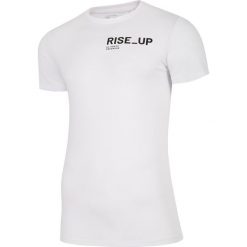 T-shirt męski TSM211 - biały. Białe koszulki męskie marki 4f, m, bez wzorów, bez kołnierzyka. Za 49,99 zł.