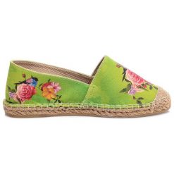 Tomsy damskie: Espadryle w kolorze jasnozielonym ze wzorem