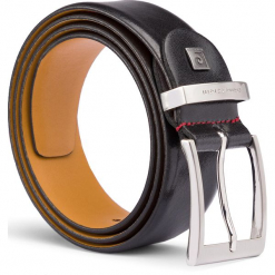 Pasek Męski PIERRE CARDIN - 1071125.010.090 Schwarz. Czarne paski męskie Pierre Cardin, w paski, ze skóry. Za 119,00 zł.