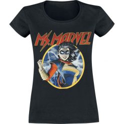 Ms. Marvel Circle Koszulka damska czarny. Czarne bluzki asymetryczne Ms. Marvel, l, z motywem z bajki, z okrągłym kołnierzem. Za 74,90 zł.
