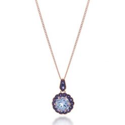 W.KRUK Piękny Złoty Wisiorek - złoto 585, Iolit,blue topaz - ZIN/WW28R. Żółte zawieszki damskie W.KRUK, z topazem, złote. Za 1290,00 zł.