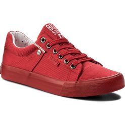 Tenisówki BIG STAR - AA274514 Red. Czerwone półbuty damskie BIG STAR, bez wzorów, z gumy, bez zapięcia. W wyprzedaży za 99,00 zł.