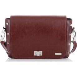 Skórzana listonoszka elegancka c.brązowa PAOLO PERUZZI GA305 - c. brązowy. Pomarańczowe listonoszki damskie Paolo Peruzzi, w paski, ze skóry, eleganckie, na ramię, bez dodatków. Za 239,99 zł.
