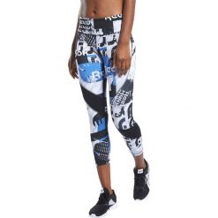 Reebok Meet You There Legginsy Czarny Niebieski Biały. Niebieskie spodnie damskie Reebok, xs, z elastanu. Za 171,95 zł.