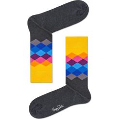 Happy Socks - Skarpety Faded Diamond. Szare skarpetki męskie marki Happy Socks, z bawełny. Za 39,90 zł.