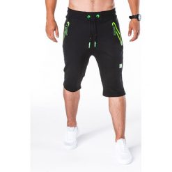 KRÓTKIE SPODENKI MĘSKIE DRESOWE W053 - CZARNE. Czarne bermudy męskie Ombre Clothing, z bawełny. Za 34,30 zł.