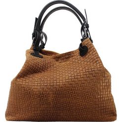 Skórzana torebka w kolorze jasnobrązowym - 34 x 29 x 18 cm. Pomarańczowe torebki klasyczne damskie ORE10, w paski, ze skóry. W wyprzedaży za 219,95 zł.