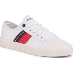 Trampki PEPE JEANS - Malibu Summer PMS30631 White 800. Białe półbuty męskie Pepe Jeans, na co dzień, bez wzorów, z jeansu, bez zapięcia. Za 279,00 zł.
