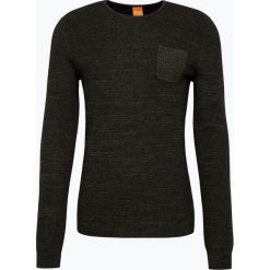 Swetry klasyczne męskie: BOSS Casual – Sweter męski z dodatkiem alpaki – Kutask, zielony
