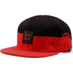 Czapki z daszkiem męskie: Czapka męska snapback czarno-czerwona (hx0193)