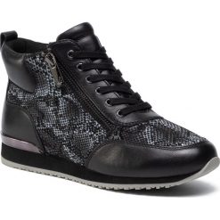 Botki CAPRICE - 9-25215-23 Black Snake Co 042. Czarne botki damskie Caprice, bez wzorów, ze skóry, bez obcasa, na płaskiej podeszwie, bez zapięcia. Za 349,00 zł.