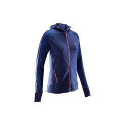 Bluza do biegania RUN WARM HOOD damska. Czarne bluzy damskie KALENJI, bez wzorów, z elastanu, bez rękawów, bez kaptura, do biegania. W wyprzedaży za 89,99 zł.