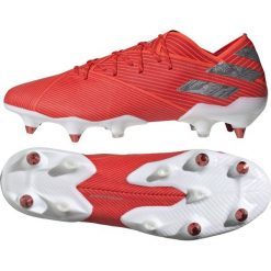 Buty piłkarskie adidas Nemeziz 19.1 Sg M F99855. Czerwone buty sportowe męskie Adidas, z materiału, na sznurówki, do piłki nożnej. W wyprzedaży za 779,00 zł.