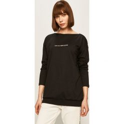 Emporio Armani - Bluza. Czarne bluzy damskie Emporio Armani, s, z nadrukiem, z bawełny, bez rękawów, bez kaptura. W wyprzedaży za 239,90 zł.