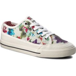 Tenisówki WRANGLER - Starry Share WF06824TW White Flower 541. Białe półbuty damskie skórzane Wrangler, na co dzień, bez wzorów, bez obcasa, bez zapięcia. W wyprzedaży za 169,00 zł.