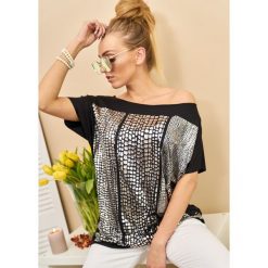 Bluzka Silver kolor Black OneSize. Czarne bluzki damskie LIGARI, uniwersalny, w paski, z bawełny, bez kołnierzyka, bez rękawów. Za 69,99 zł.