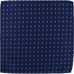 Elegancka, Męska Poszetka - ALTIES - Granat, Wzór POSZALTTANIA0083. Niebieskie poszetki męskie Alties, z materiału, eleganckie. Za 16,90 zł.