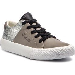 Tenisówki GUESS - Lara FILAR3 ELE12 GREY. Szare trampki dziewczęce Guess, z aplikacjami, z gumy, na sznurówki. W wyprzedaży za 159,00 zł.